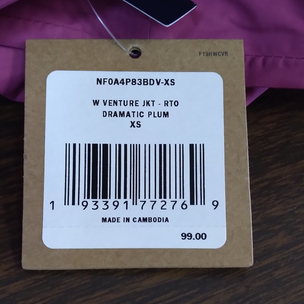 🆕 The North Face Women's Venture Rain Jacket, Dramatic Plum, XS and SM, Auth. - Picture 4 of 8